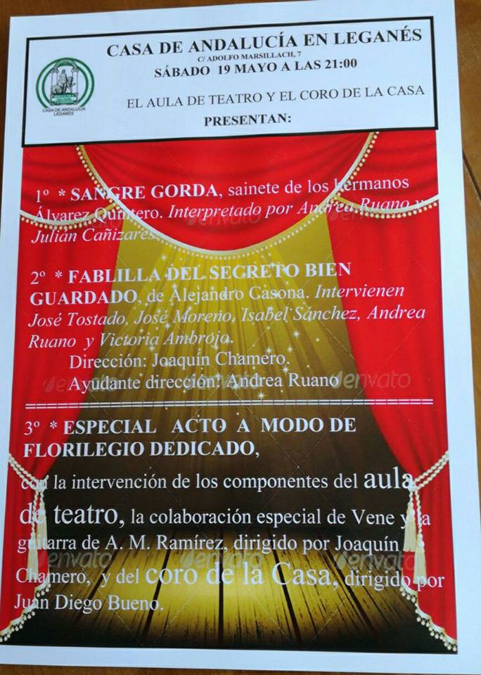 Casa De Andalucía En Leganés Teatro y Coro Rociero en tres Actos