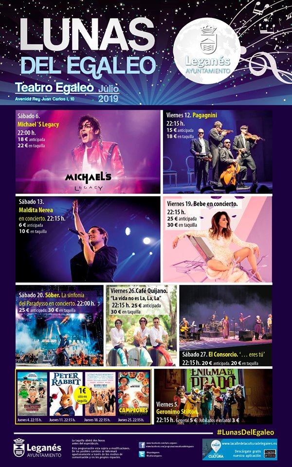 Lunas del Egaleo 2019 programación completa