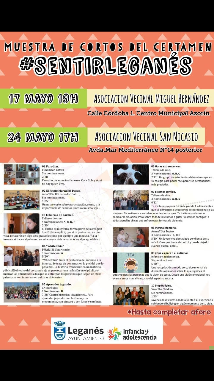 Muestra de cortos del Certamen "#SENTIRLEGANES