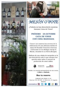 Cena maridada con cata de vinos en O´pote