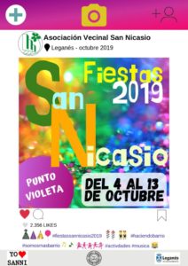 PROGRAMA COMPLETO FIESTAS SAN NICASIO 2019 de la Asociación de Vecinos de San Nicasio