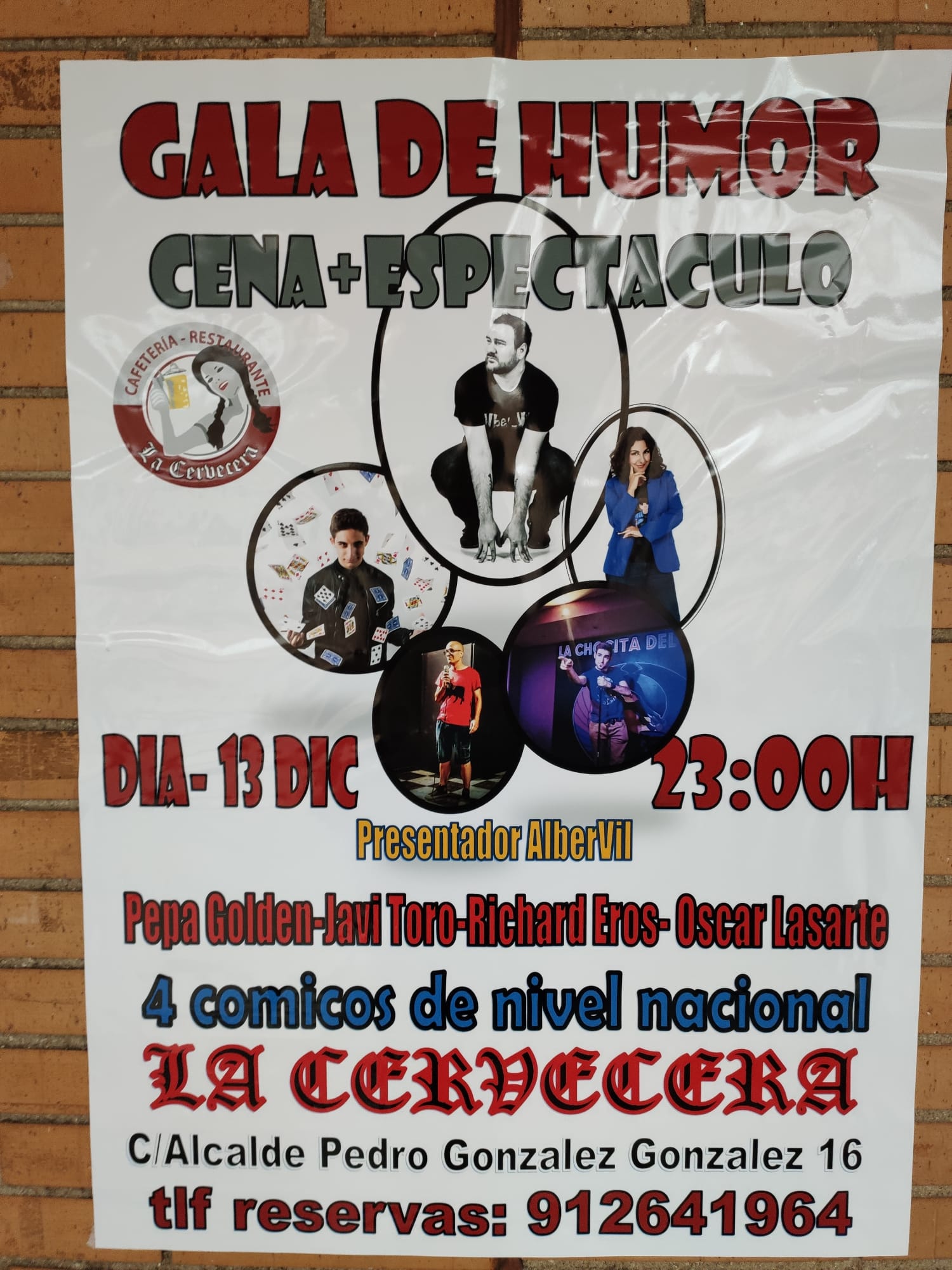 Gala de humor con 4 cómicos en La Cervecera