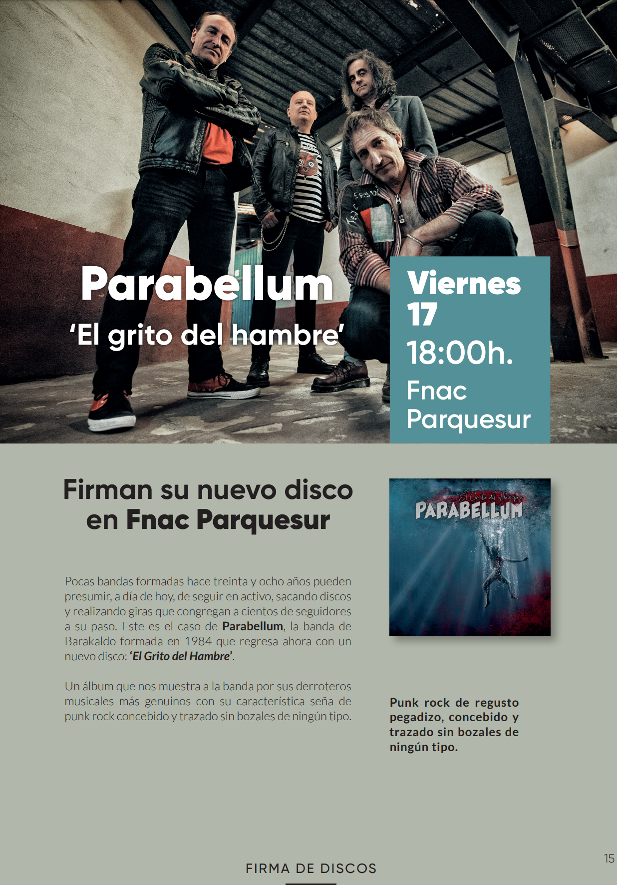 Parabellum firman su nuevo disco en Fnac Parquesur 