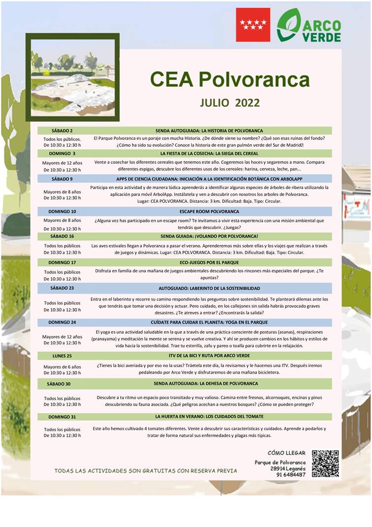 Programación CEA Polvoranca julio 2022