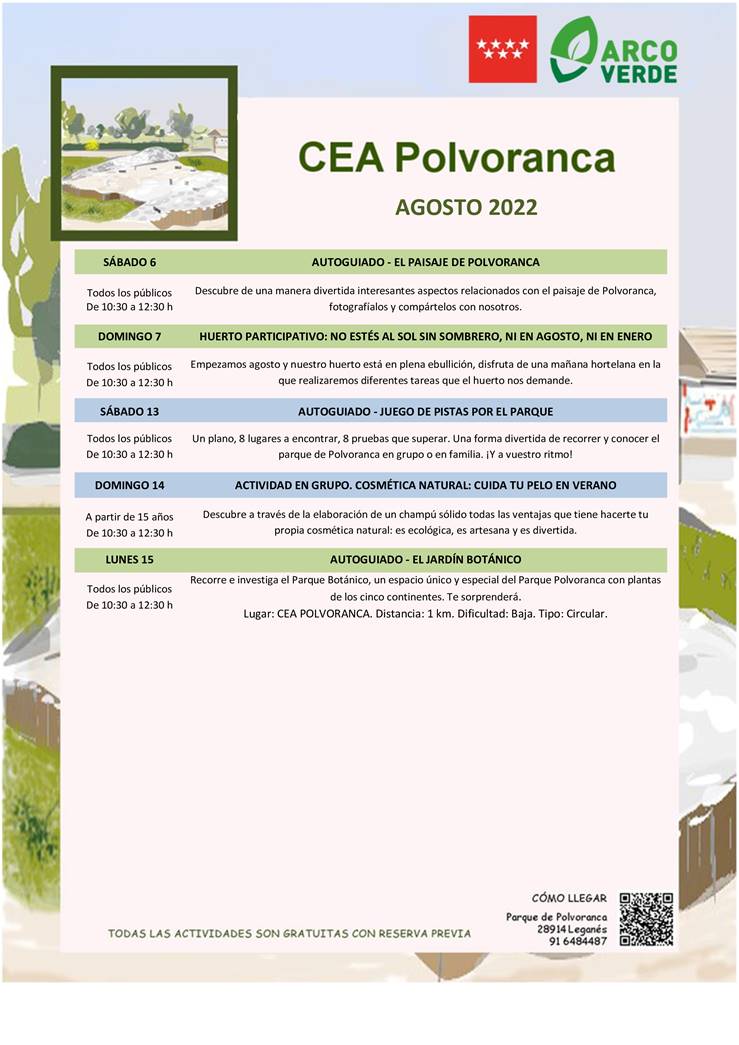 Programación CEA Polvoranca agosto 2022