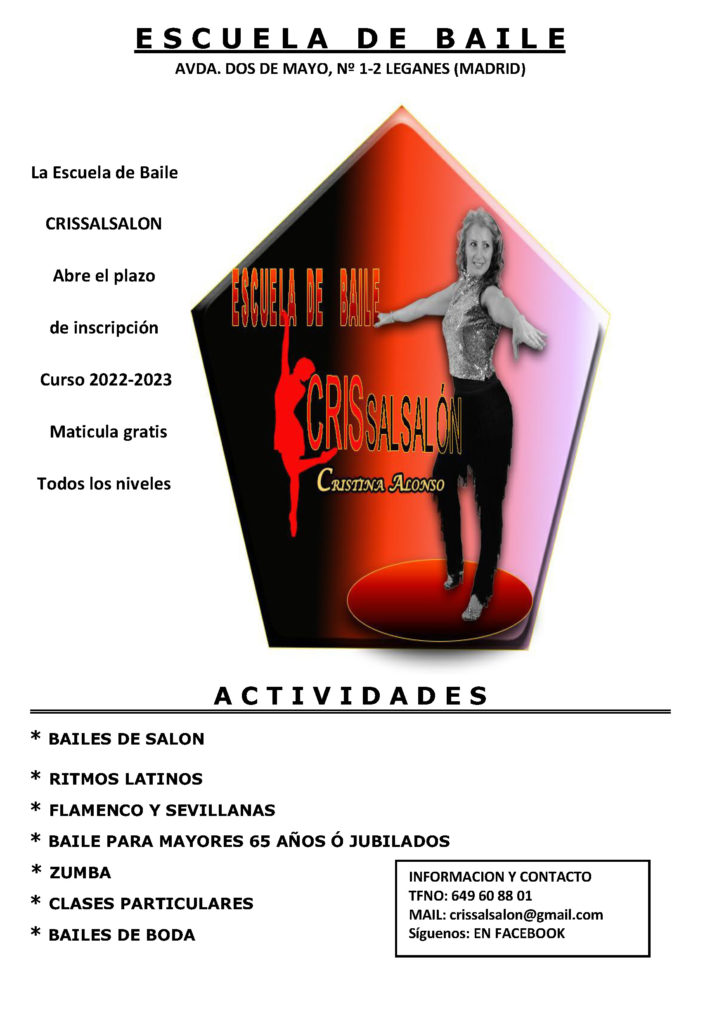 La Escuela de Baile CRISSALSALON Abre el plazo de inscripción Curso 2022-2023