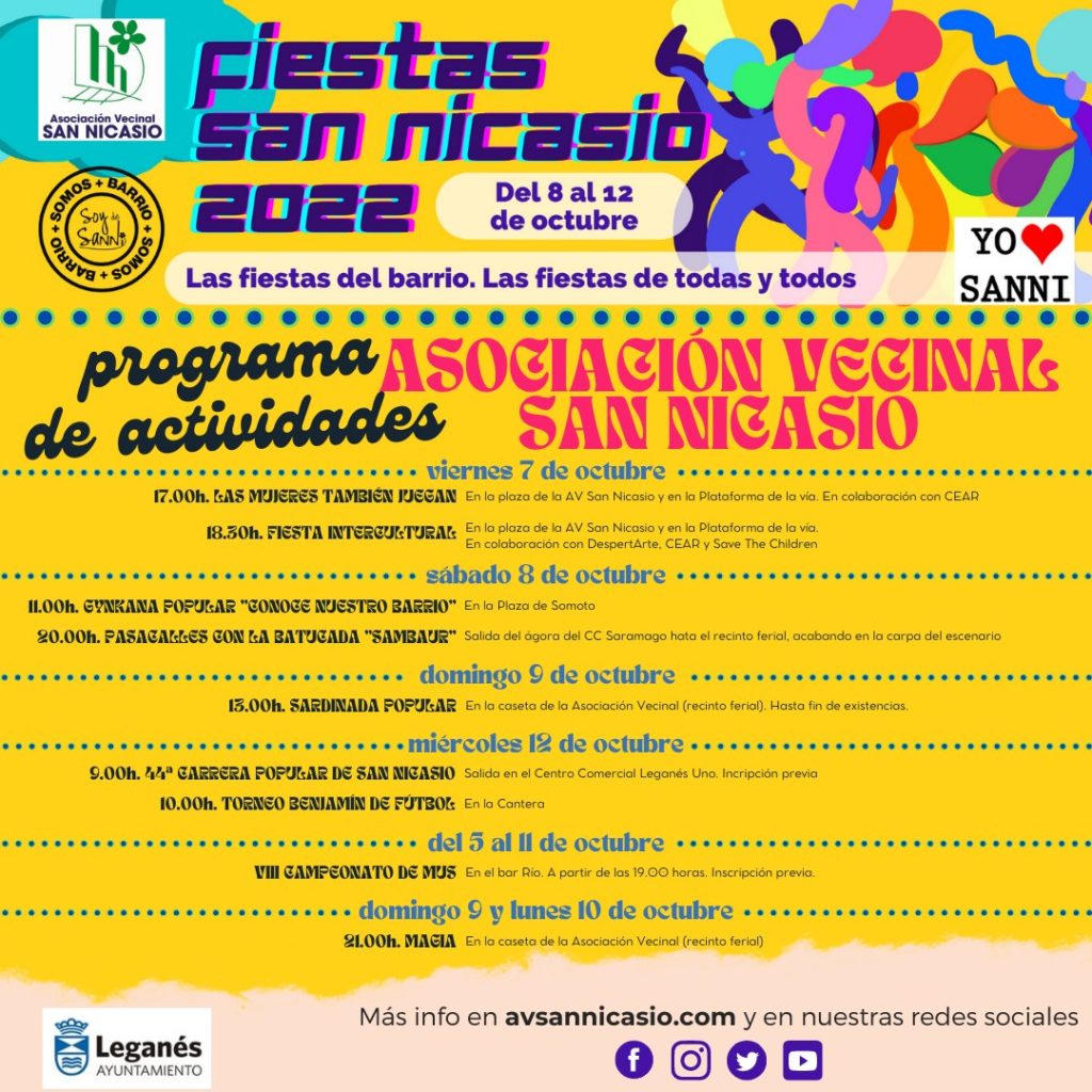 FIESTAS DE SAN NICASIO 2022, en la ASOCIACIÓN VECINAL SAN NICASIO
