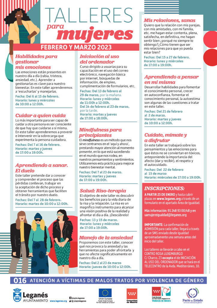 Diez talleres gratuitos para las mujeres de Leganés