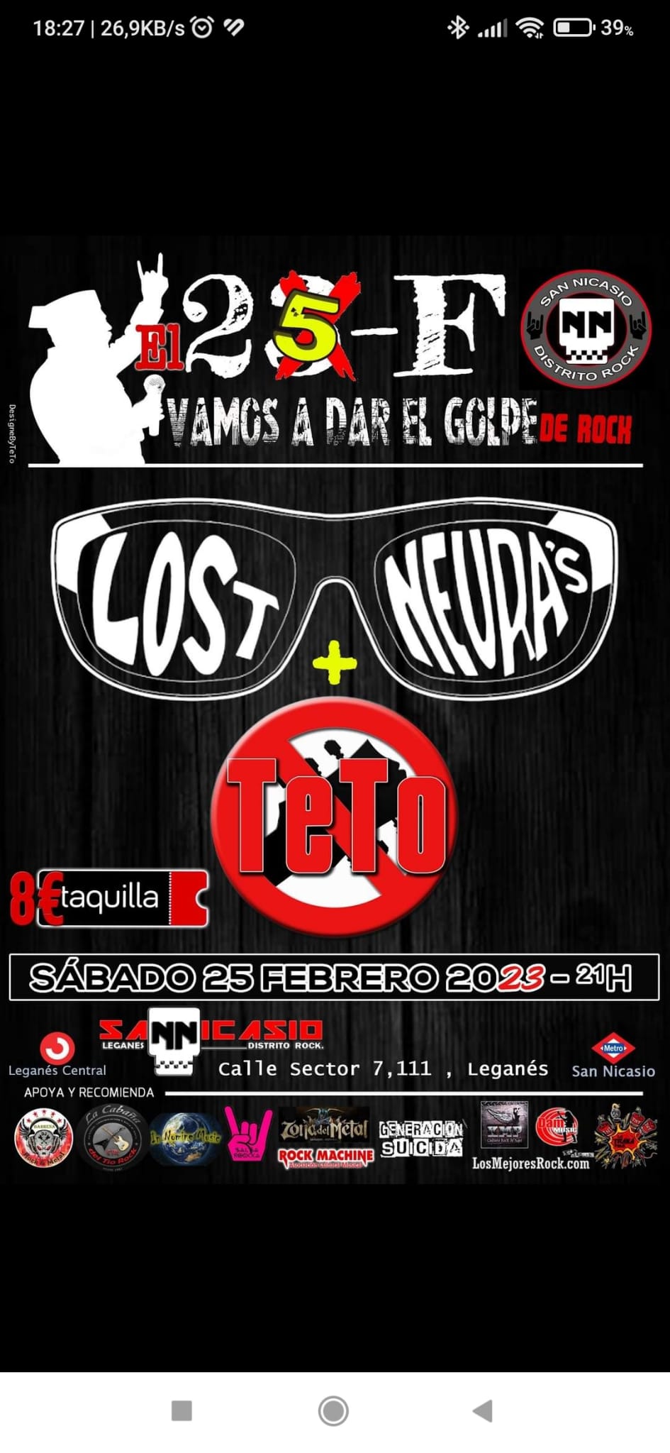 Concierto de ¨LOST NEURAS¨ Y ¨TETO