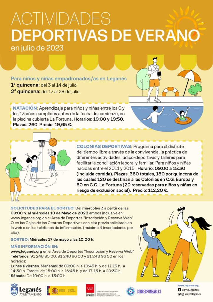 Niños y niñas disfrutarán este verano en las colonias deportivas y cursos de natación